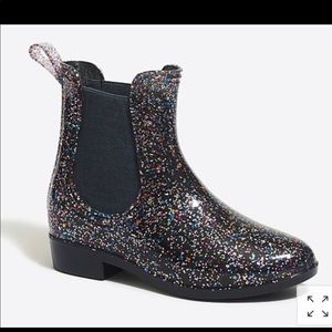 Girls' glitter jelly rain boots